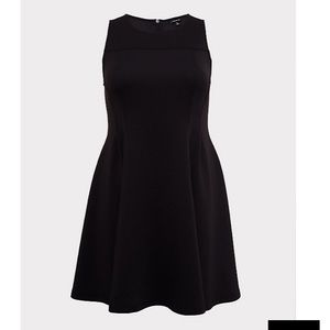 Torrid black scuba knit fluted dress 12